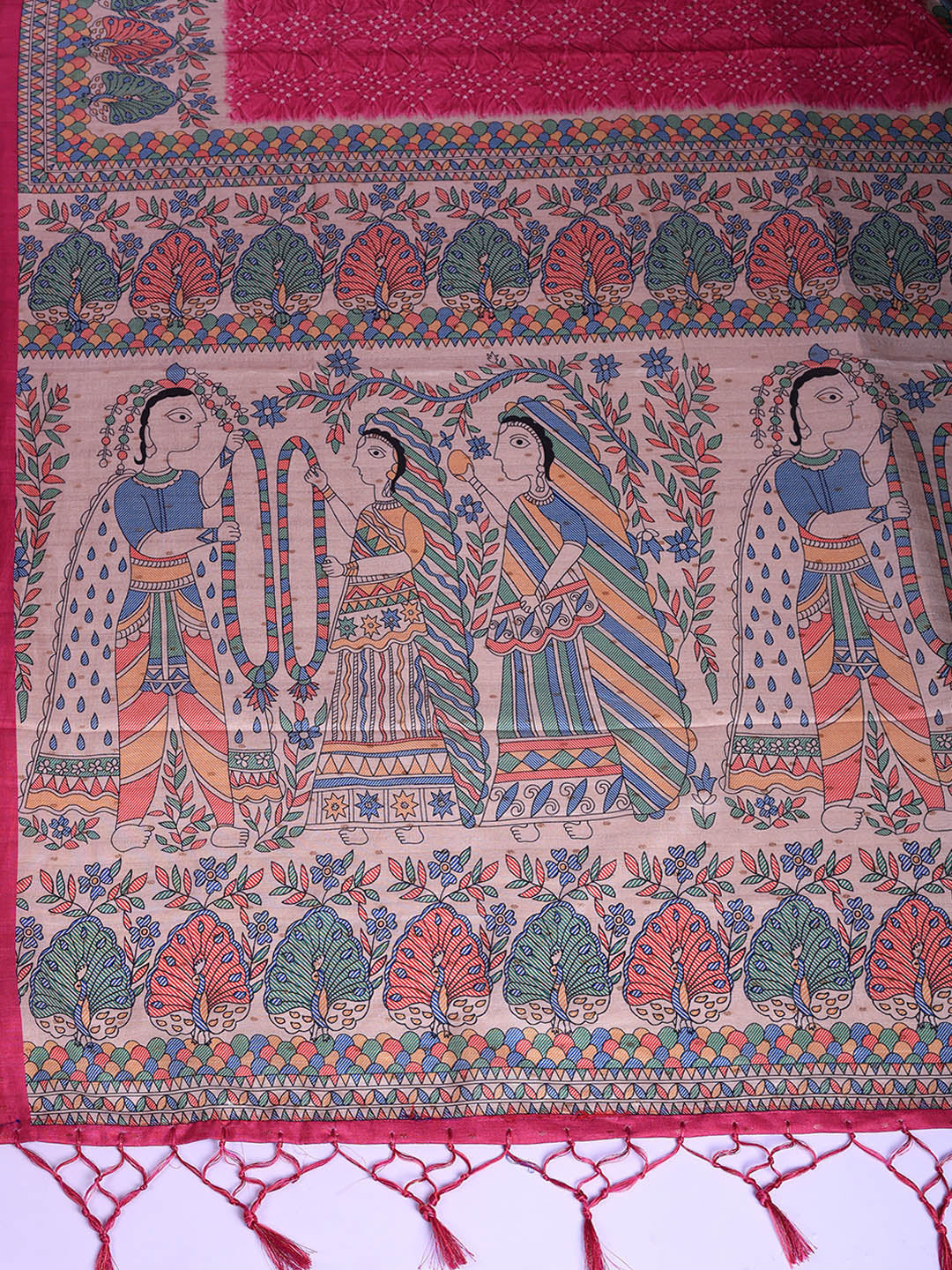 Printed Tussar Silk Saree