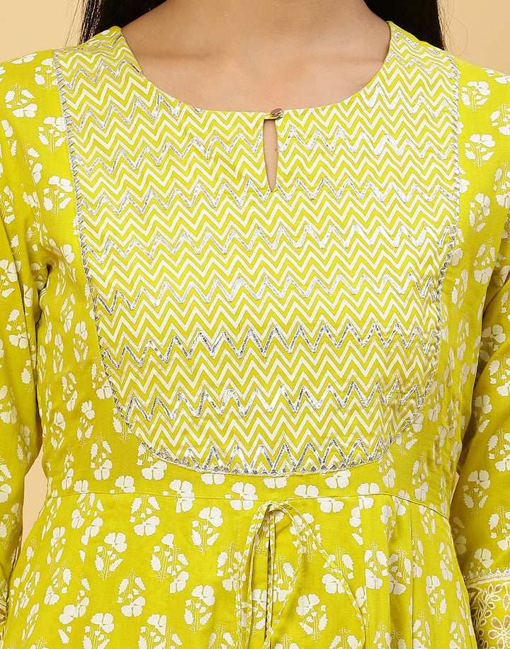 Printed Cotton Anarkali Kurti