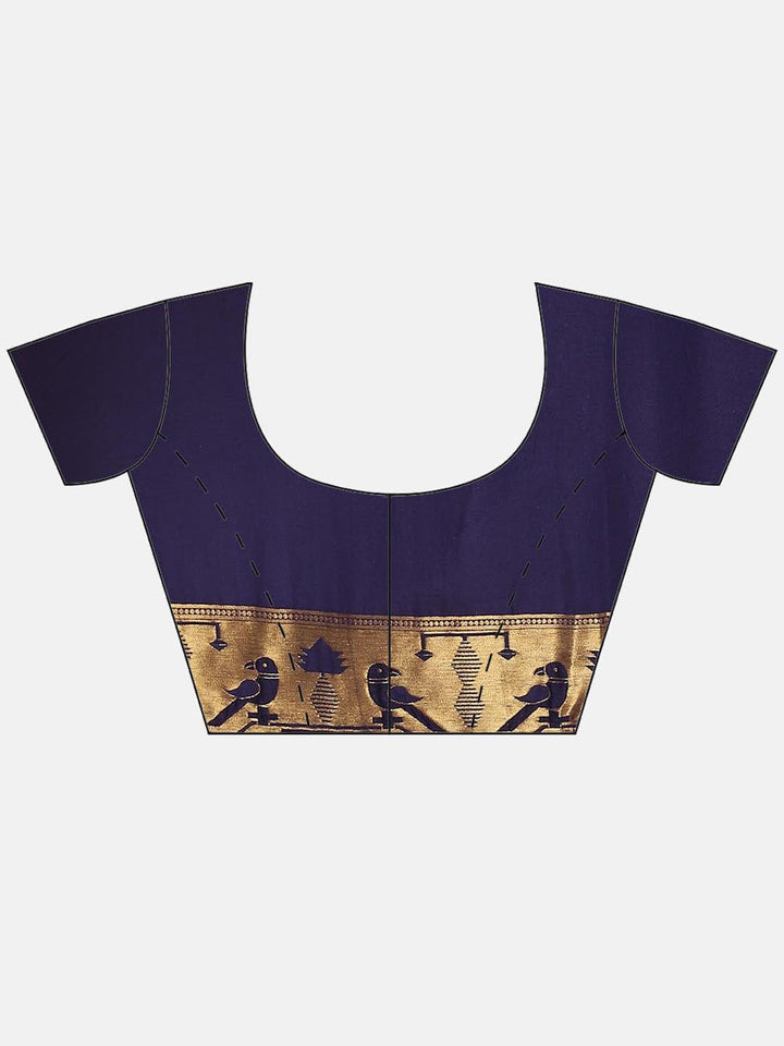 Paithani Silk Saree With Contrast Blouse