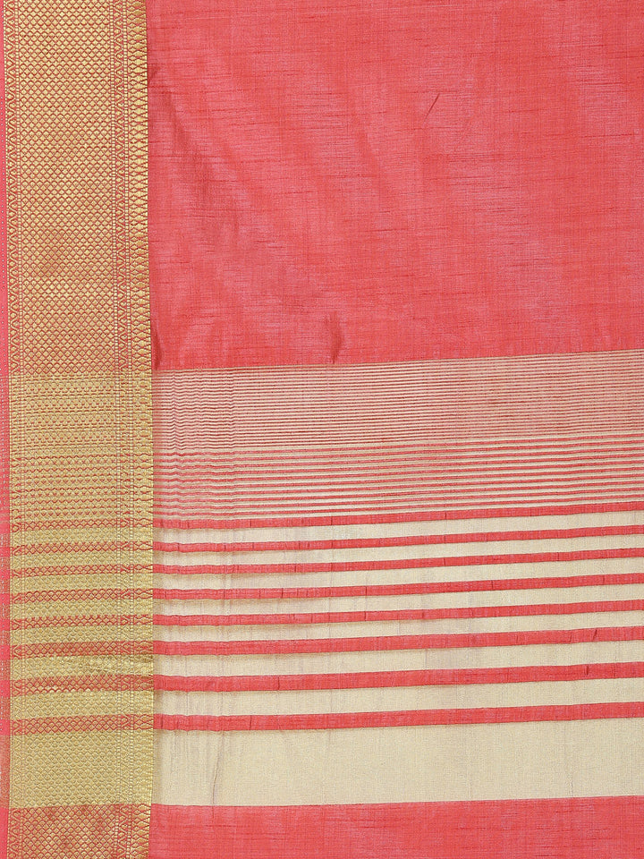 Plain Zari Border Handloom Woven Saree