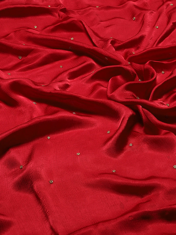 Cutdana Embroidered Chinnon Saree