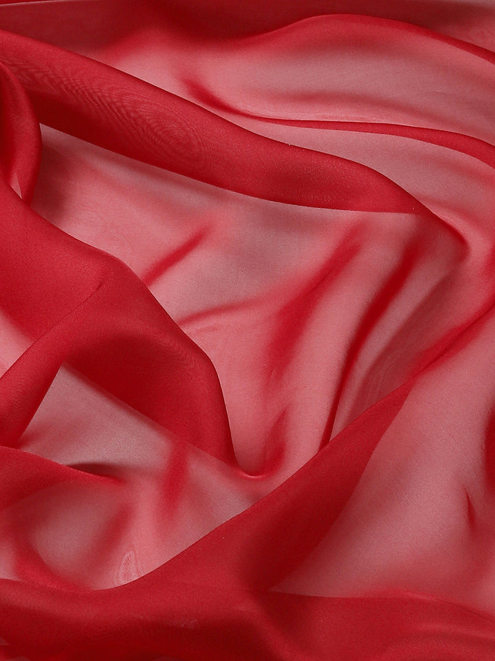 Plain &amp; Embroidered Border Organza Saree