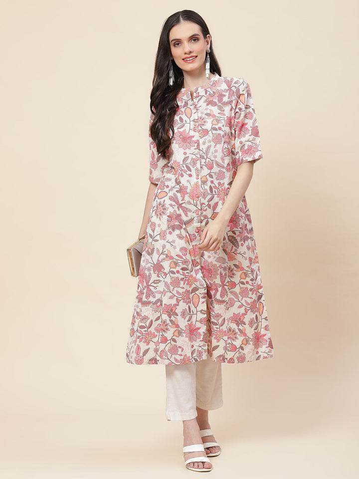 Floral Printed Cotton Kurta
