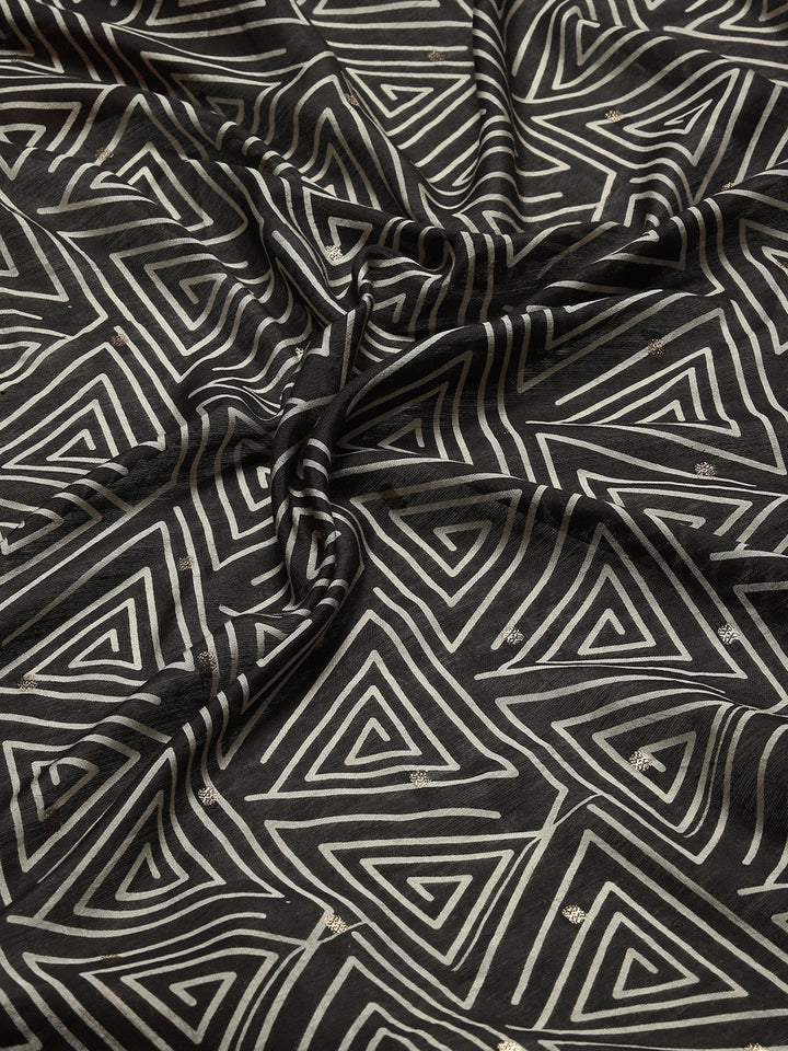 Geometric Printed Handloom Woven Saree