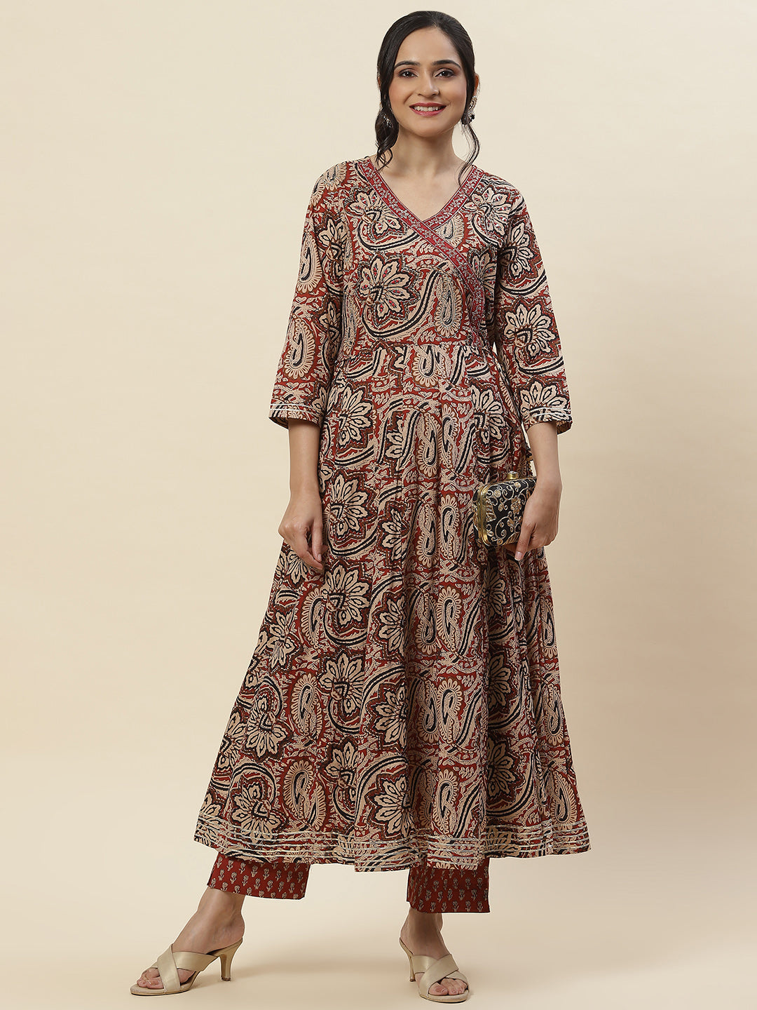 Printed Cotton Kurta With Pants