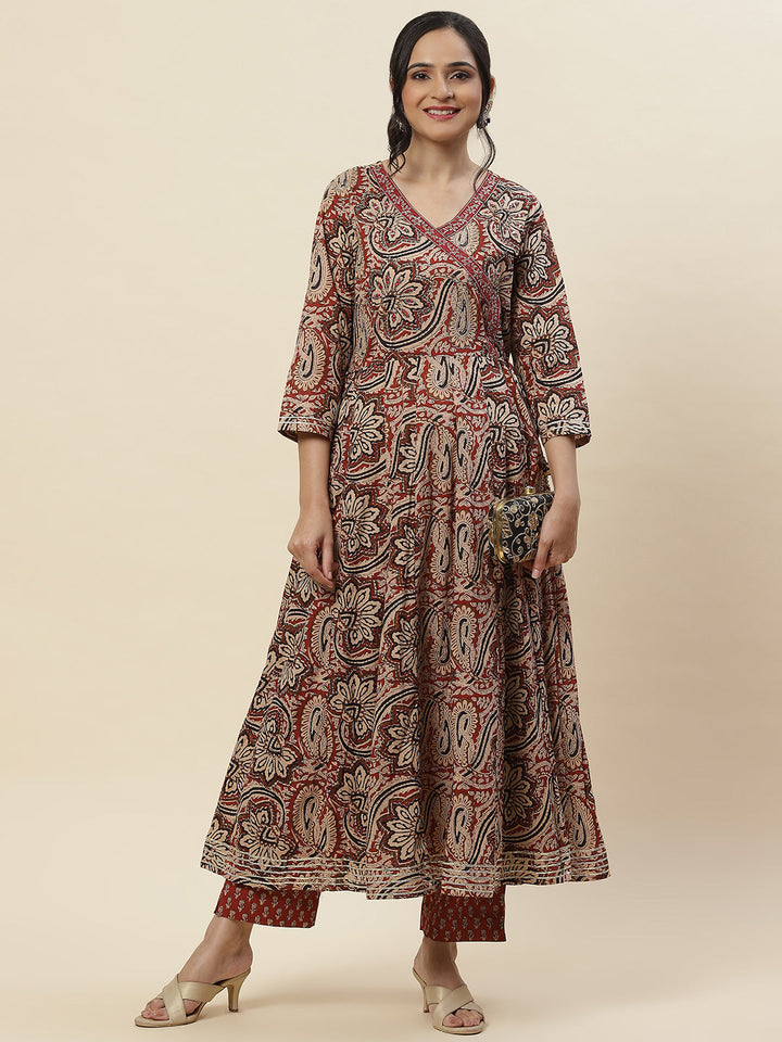 Printed Cotton Kurta With Pants