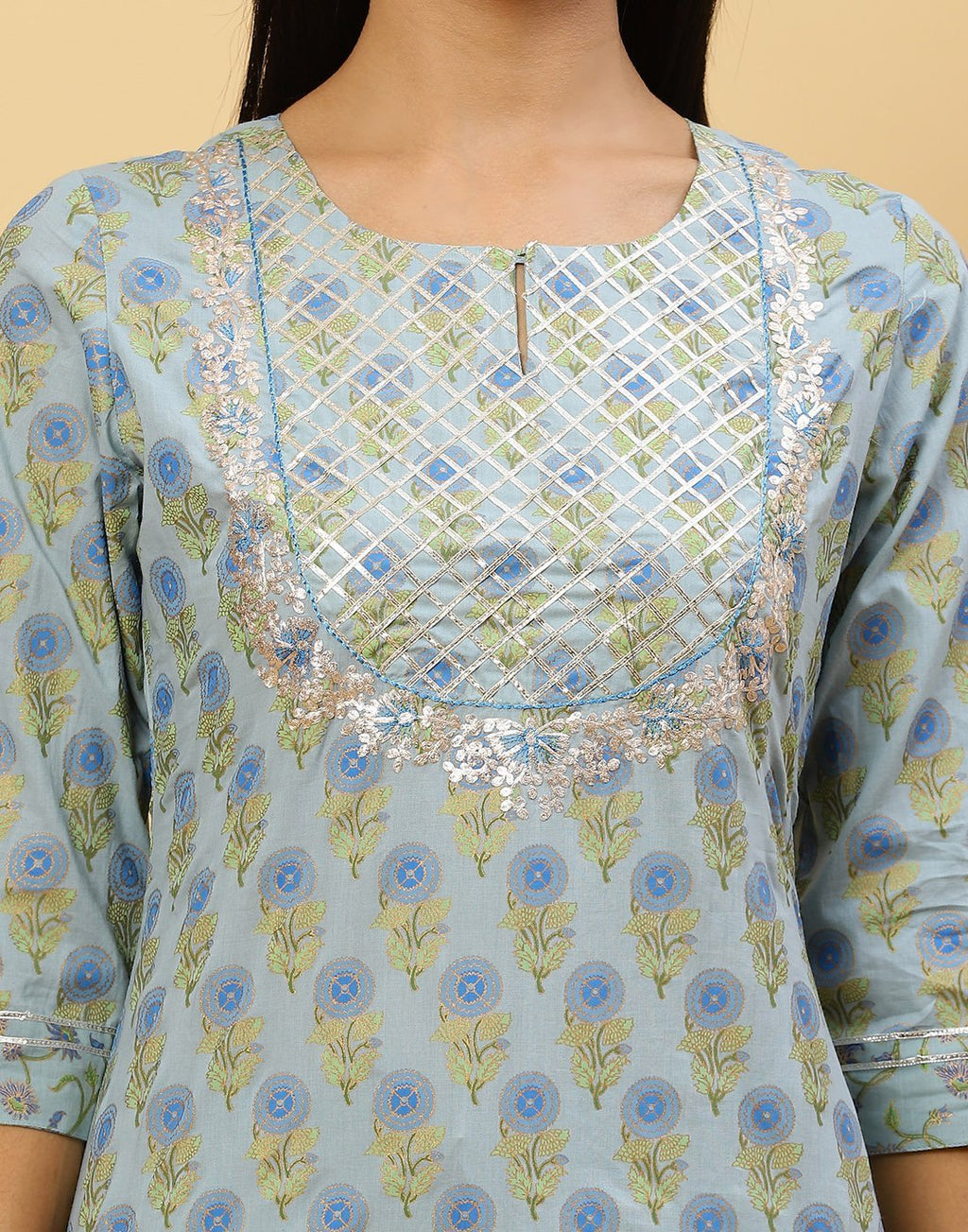 Printed Cotton Kurti With Palazzo
