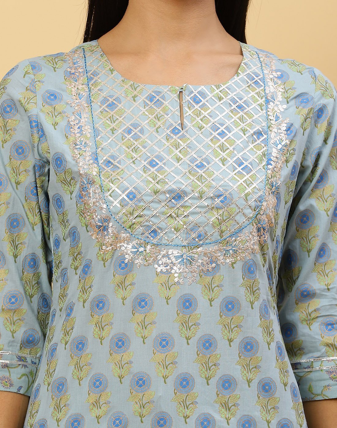 Printed Cotton Kurti With Palazzo