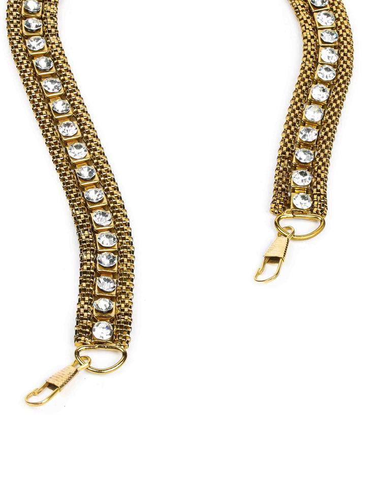 Golden Sequin &amp; Pearl Embroidered Potli Bag