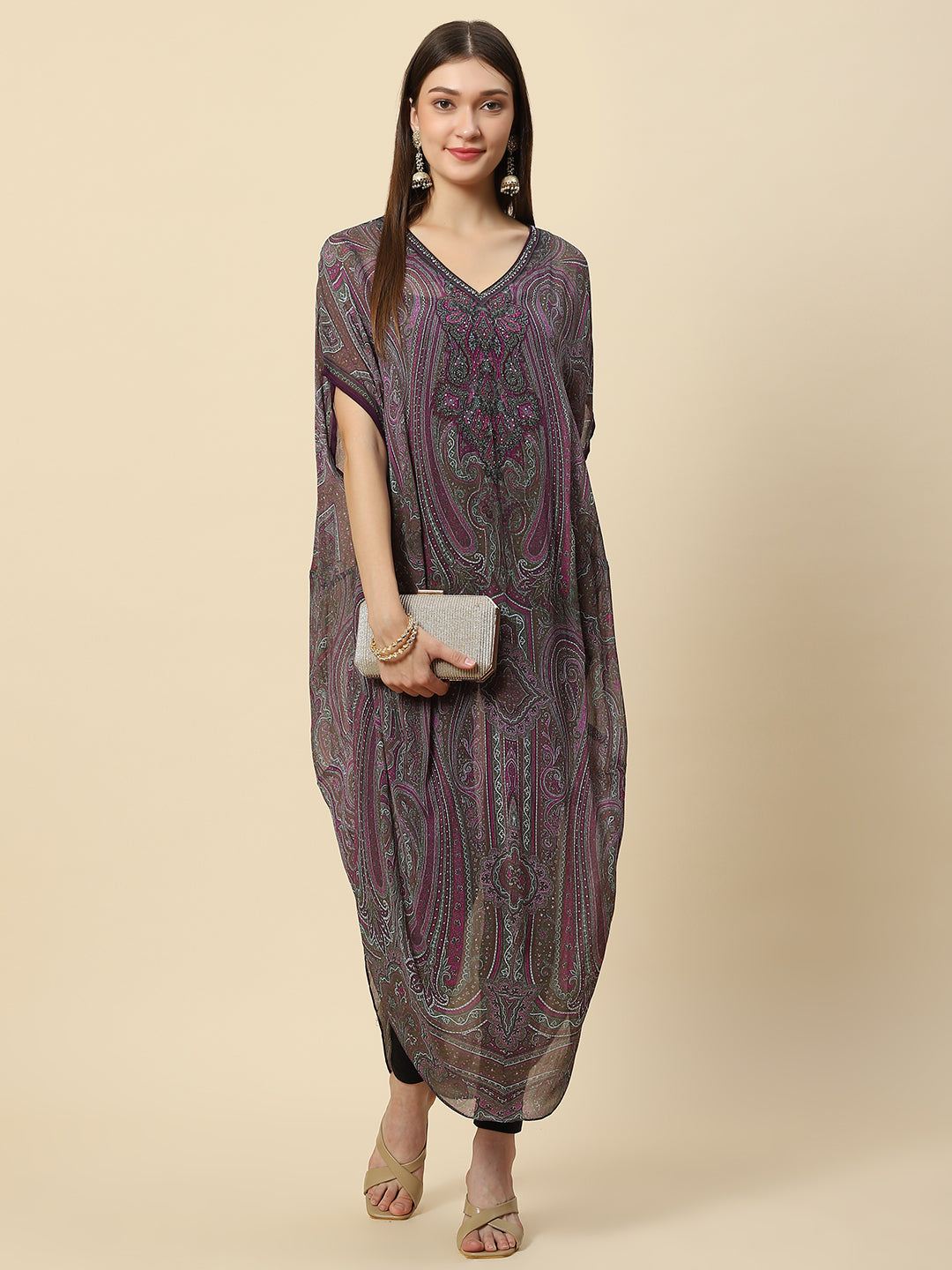 Digital Printed Georgette Kaftan Kurta