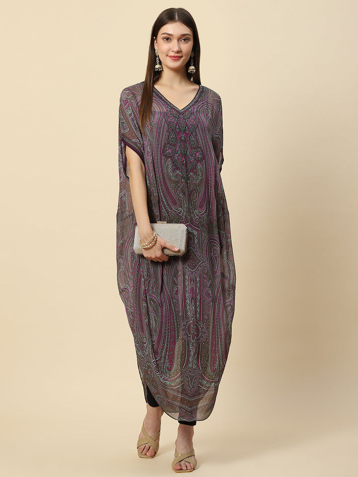 Digital Printed Georgette Kaftan Kurta