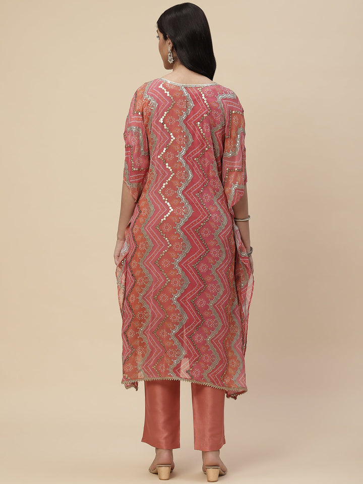 Sequin Embroidered Georgette Kurta With Pants