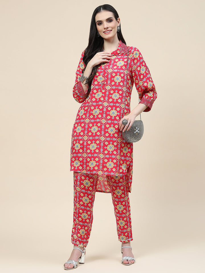 Printed Cotton Kurti With Pants