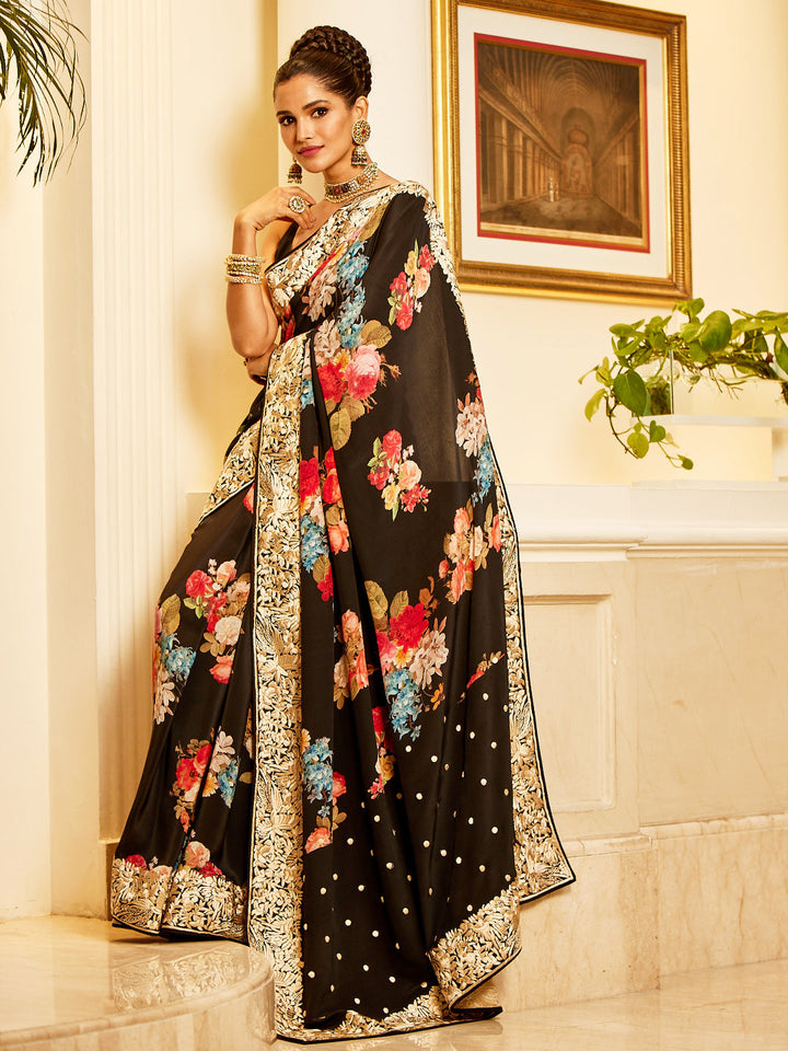 Crepe Embroidery Saree