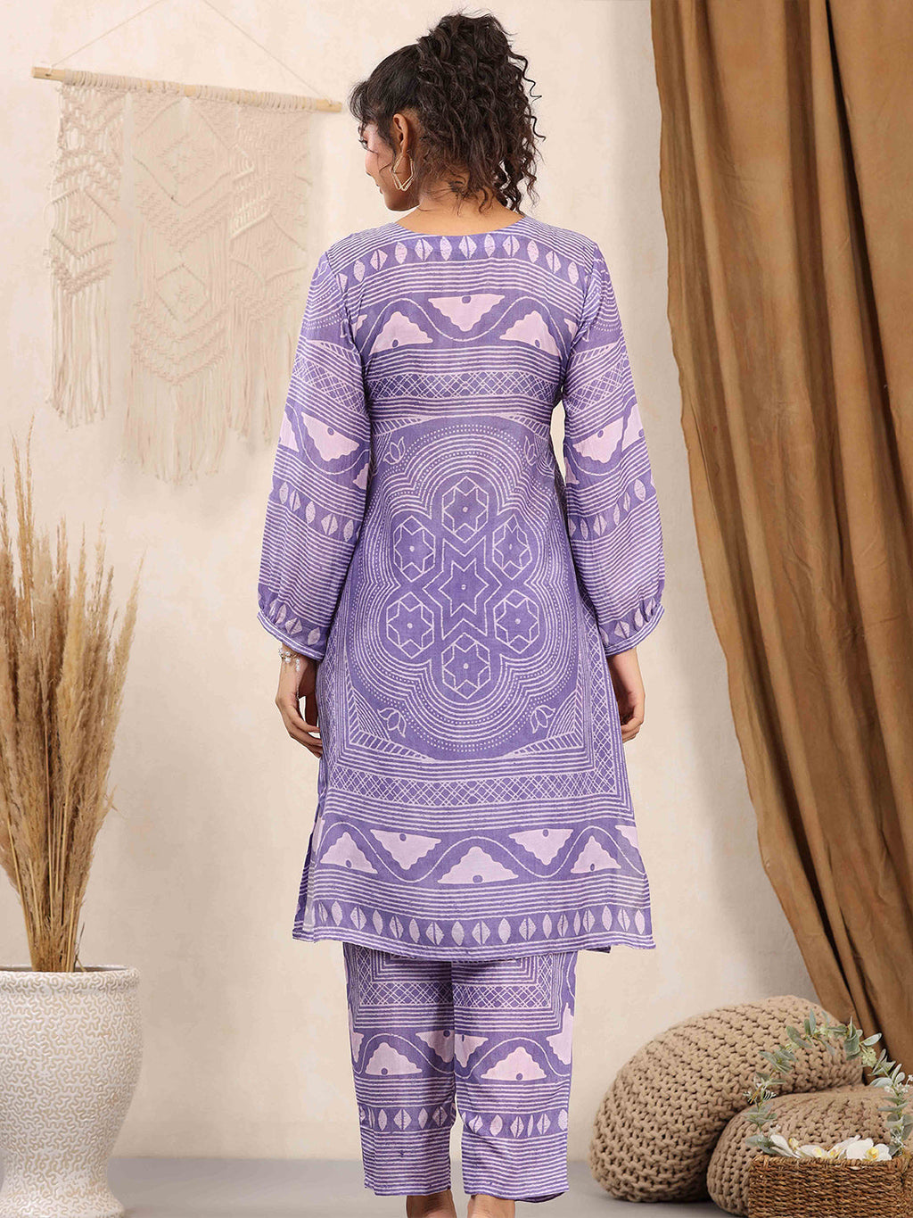Printed Muslin Kurta With Pants