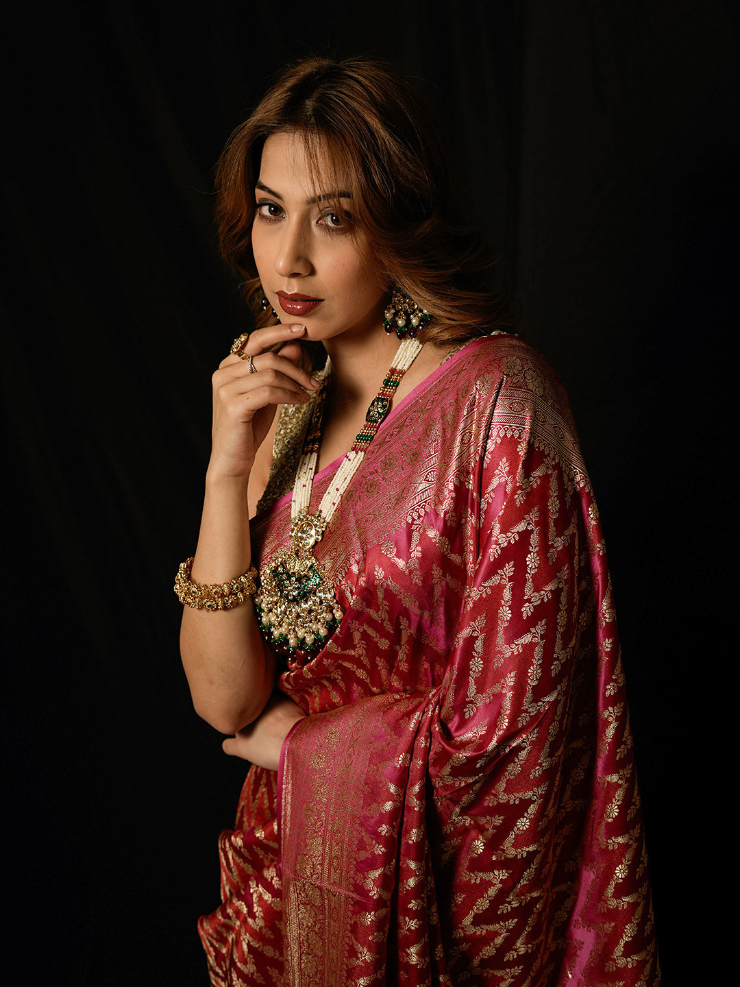 Woven Design Satin Saree