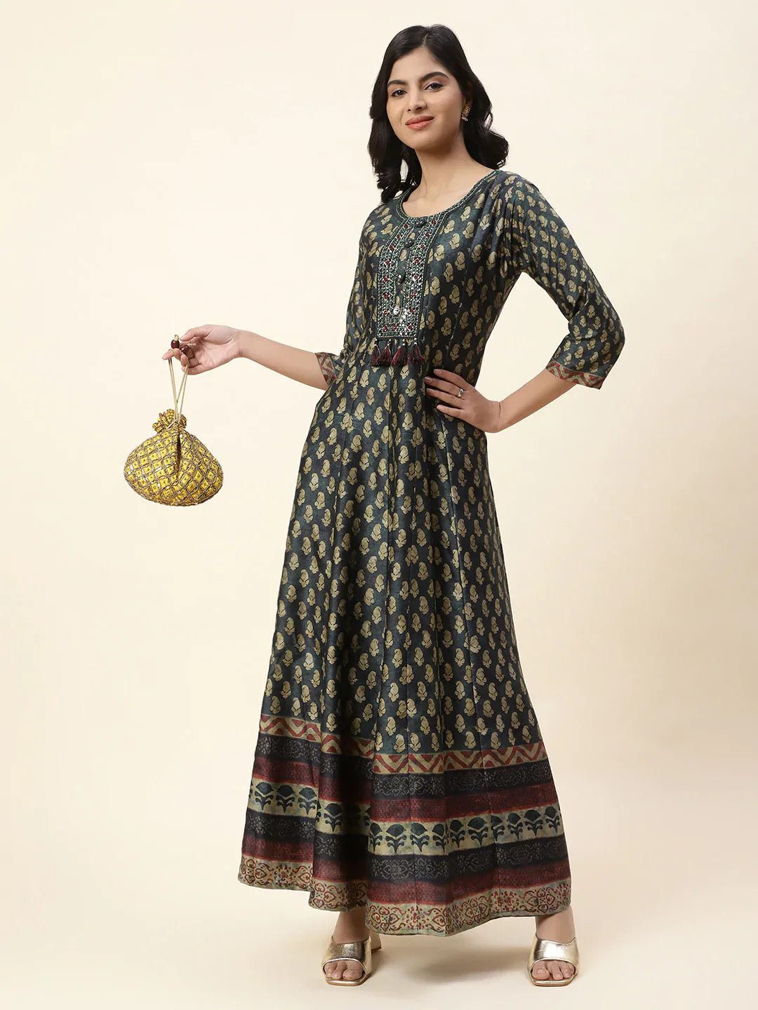 Printed Handloom Anarkali Kurta