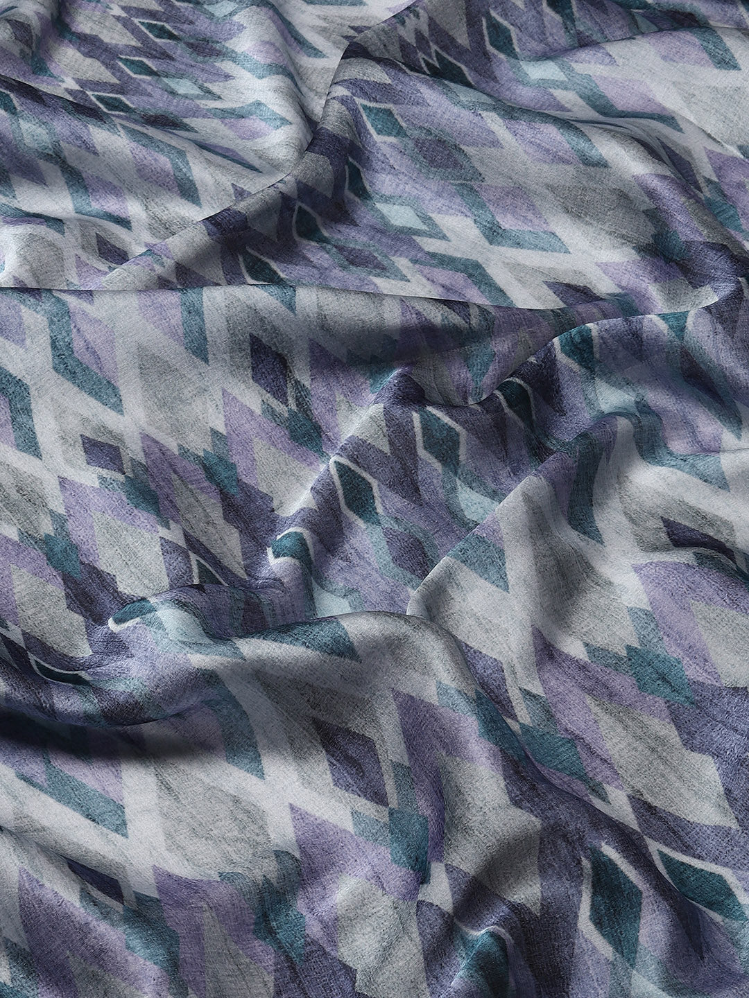 Abstract Digital Printed Satin Saree
