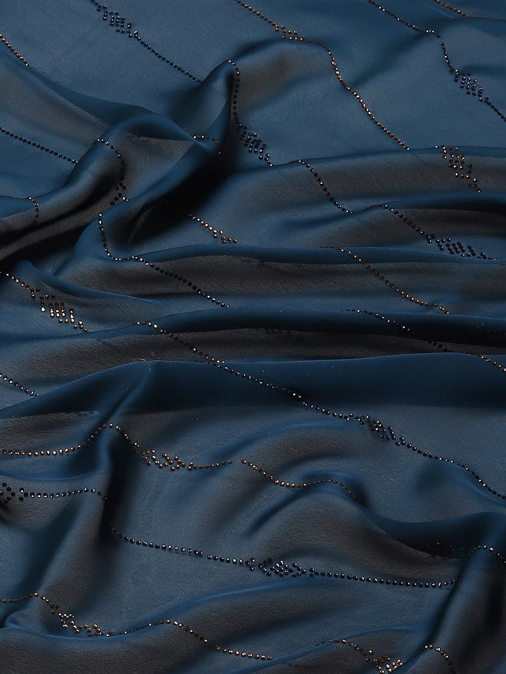 Stone Embroidered Satin Saree