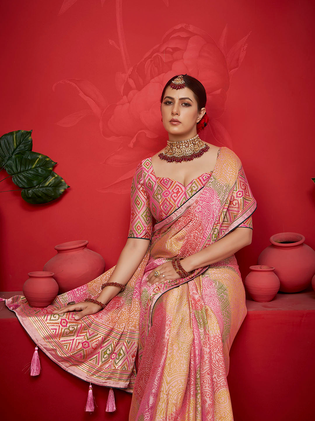 Abstract Printed Georgette Saree