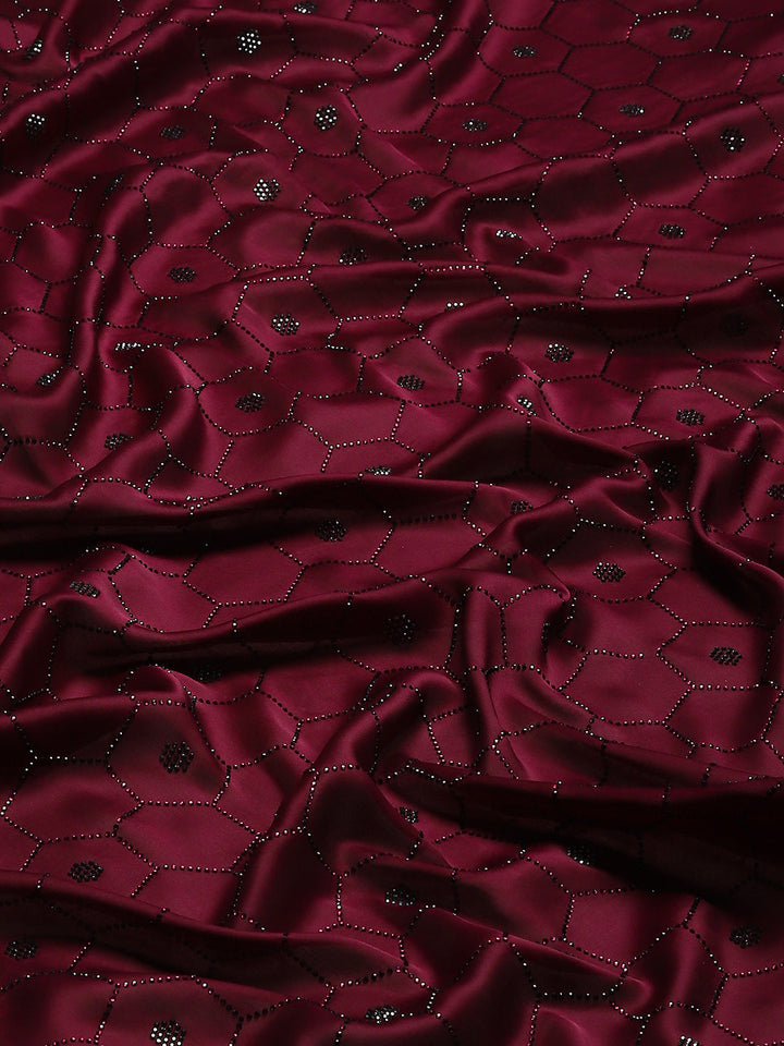 Stone Embroidered Satin Saree