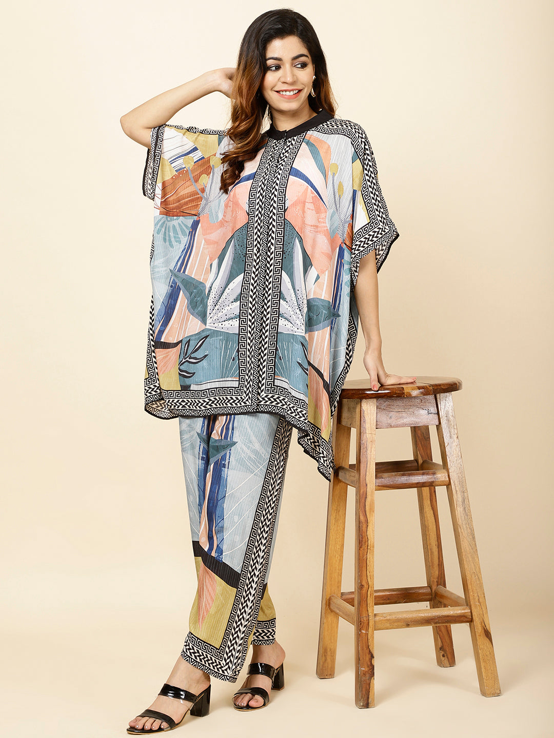 Printed Muslin Kurti With Pants