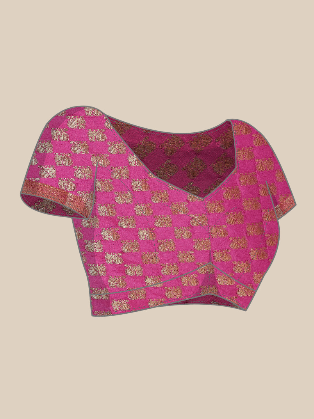 Brocade Zari Booti Art Handloom Woven Saree