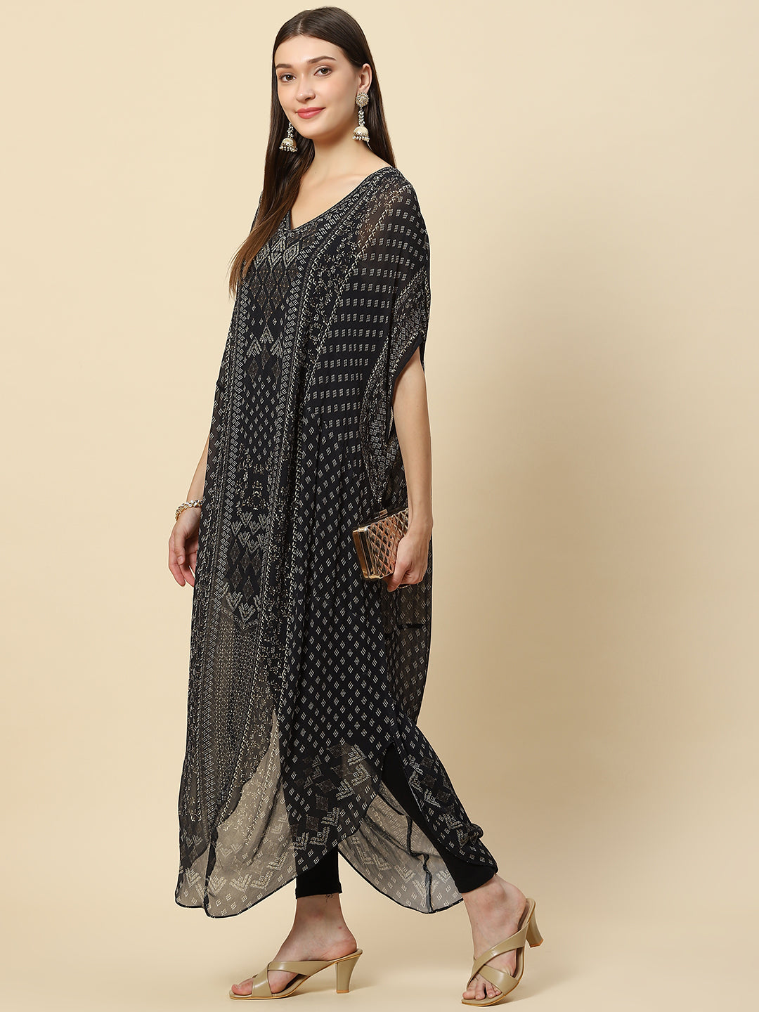 Digital Printed Georgette Kaftan Kurta