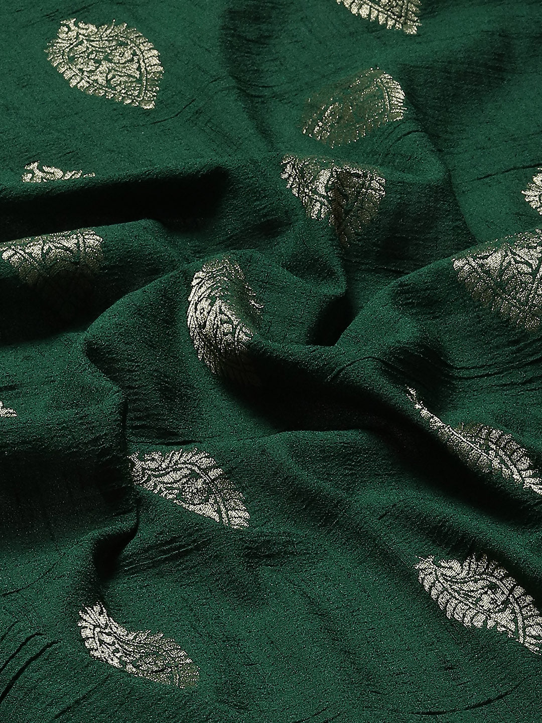 Zari Booti Tussar Plain Saree
