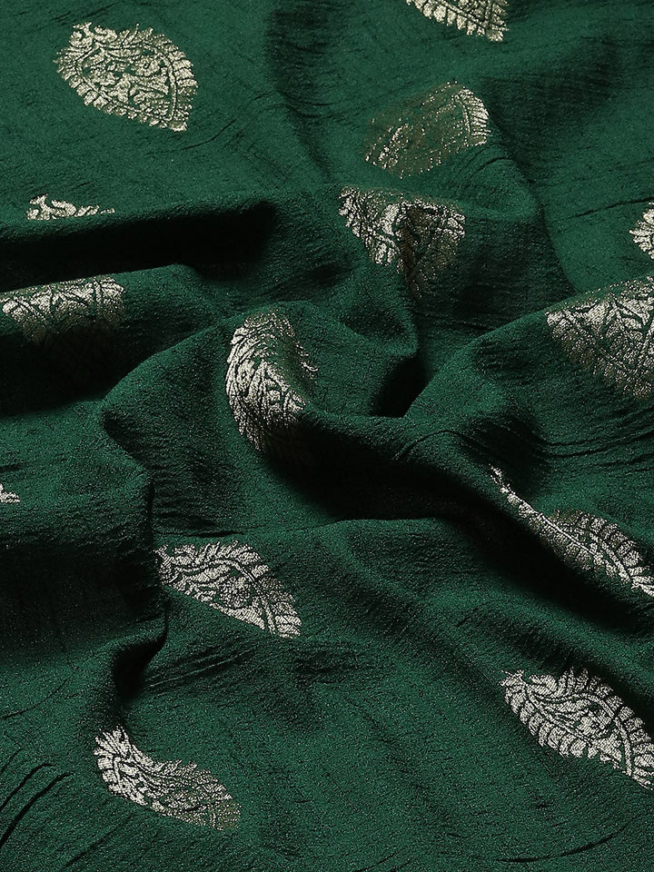 Zari Booti Tussar Plain Saree