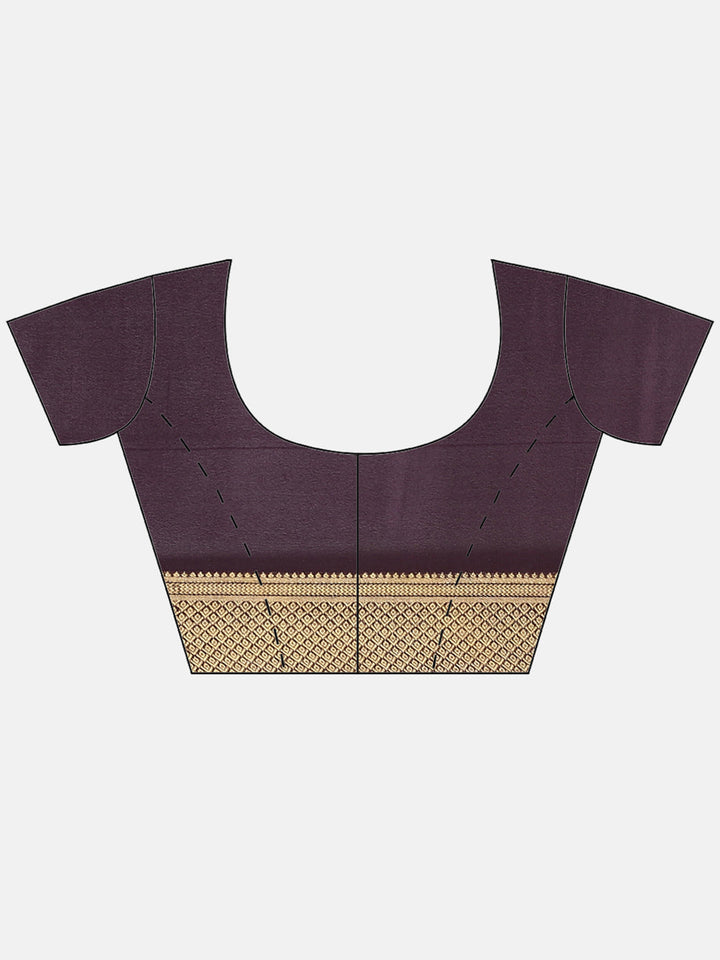 Striped Brocade Georgette Plain Saree