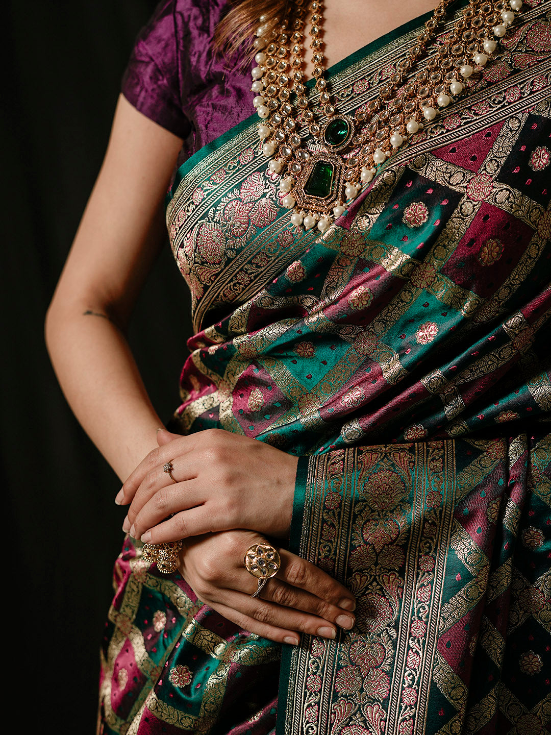 Woven Design Satin Saree