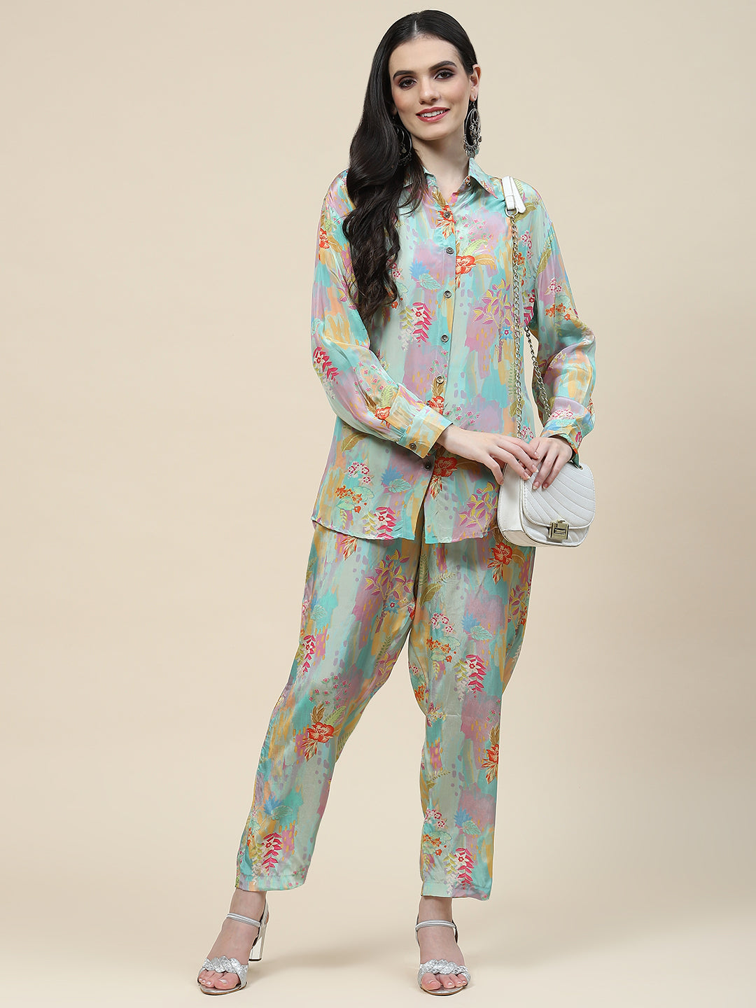 Printed Crepe Kurti With Pants