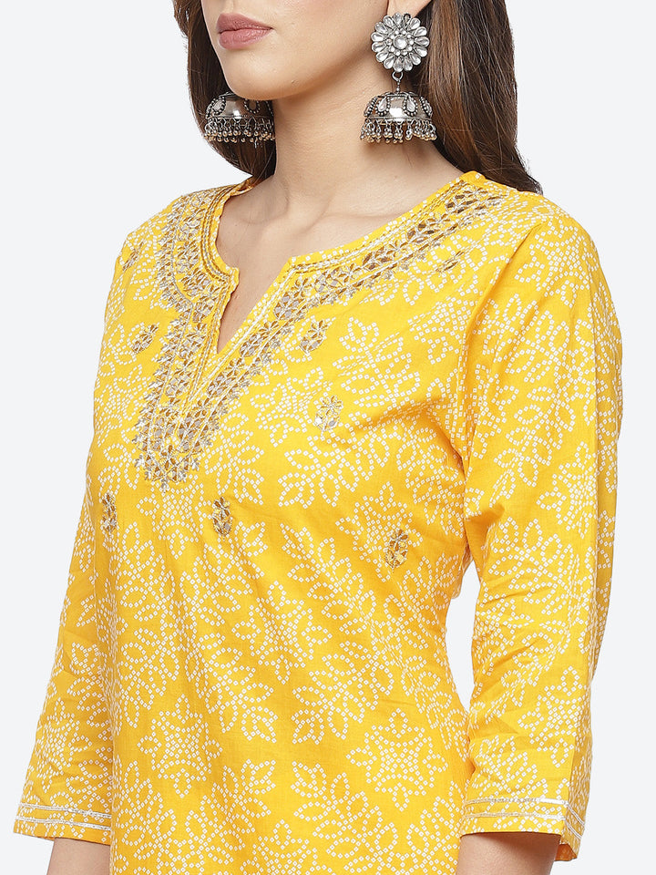 Resham Mirror Booti Cotton Stitched Salwar Kameez With Chiffon Dupatta