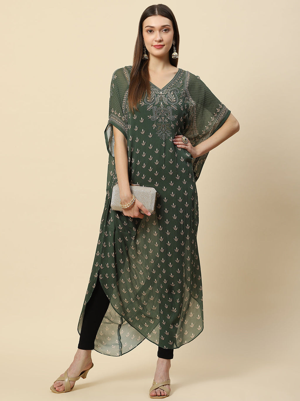 Digital Printed Georgette Kaftan Kurta