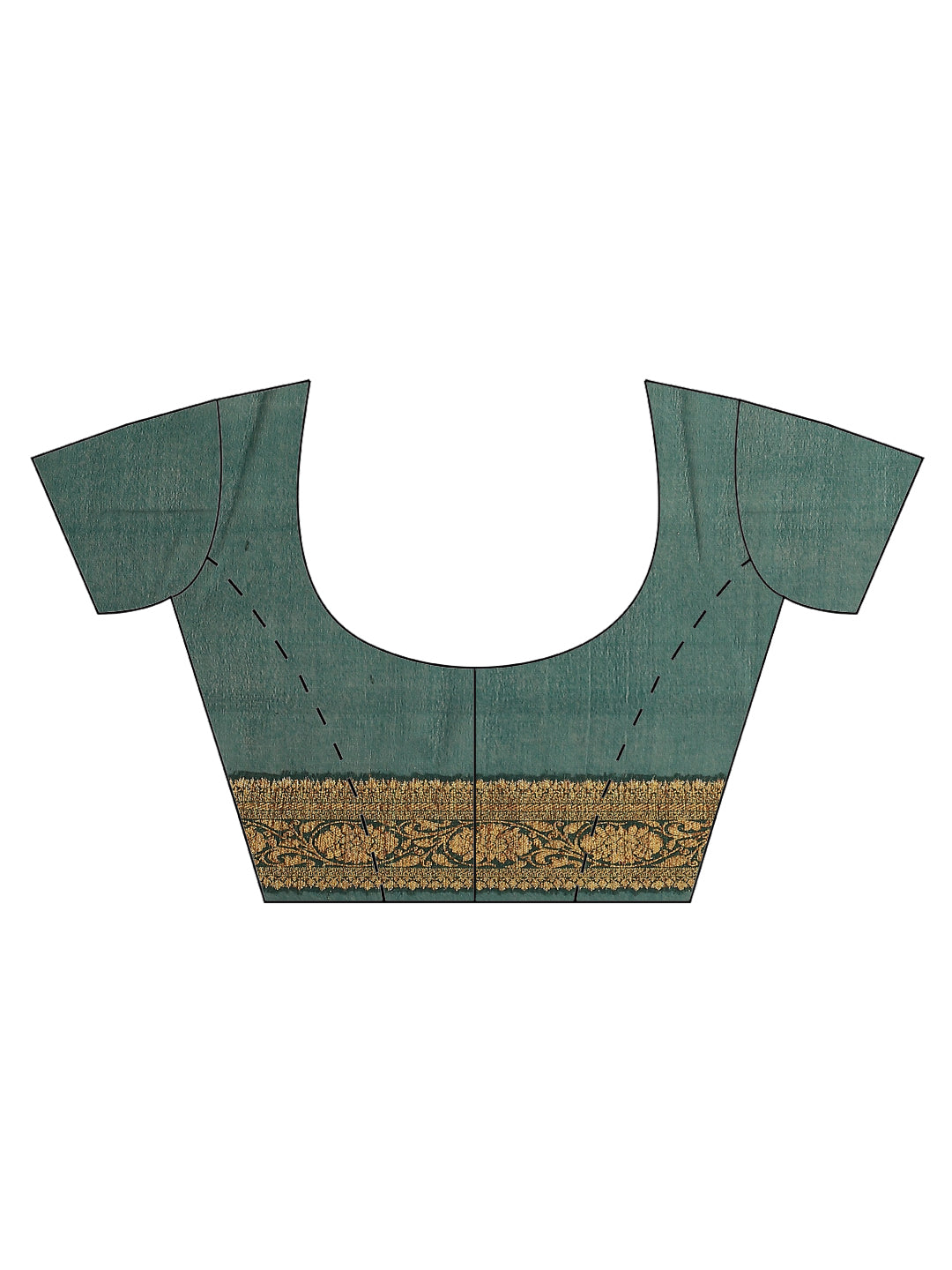 Antique Booti Chiffon Plain Saree