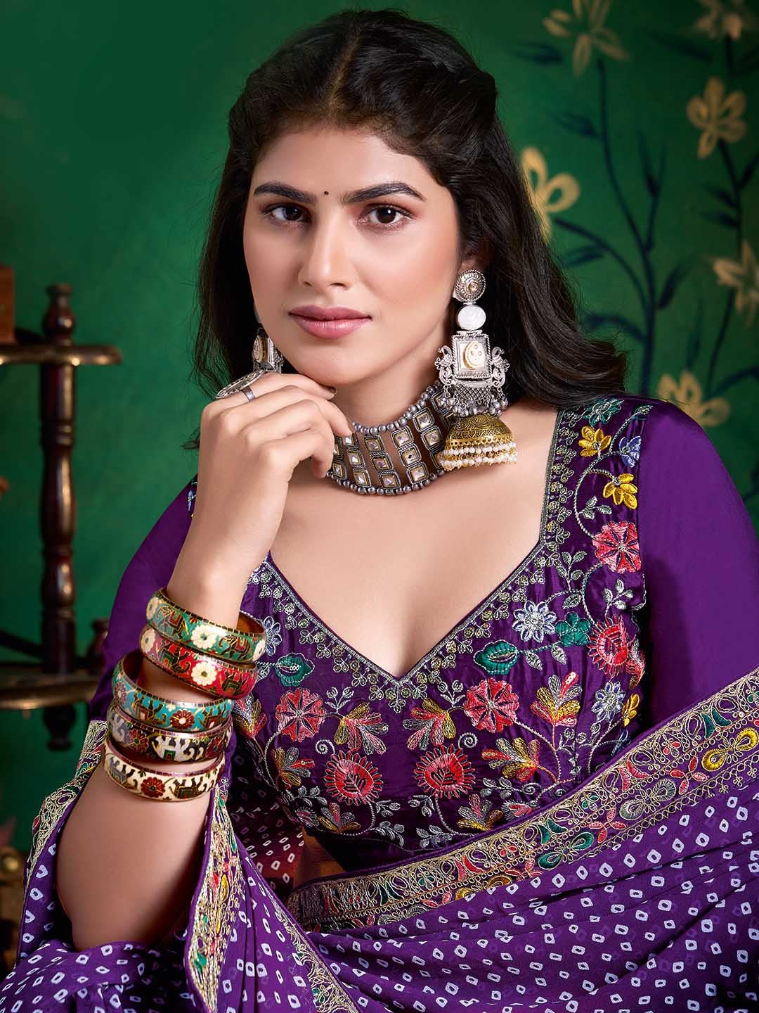 Bandhani Printed Georgette Saree