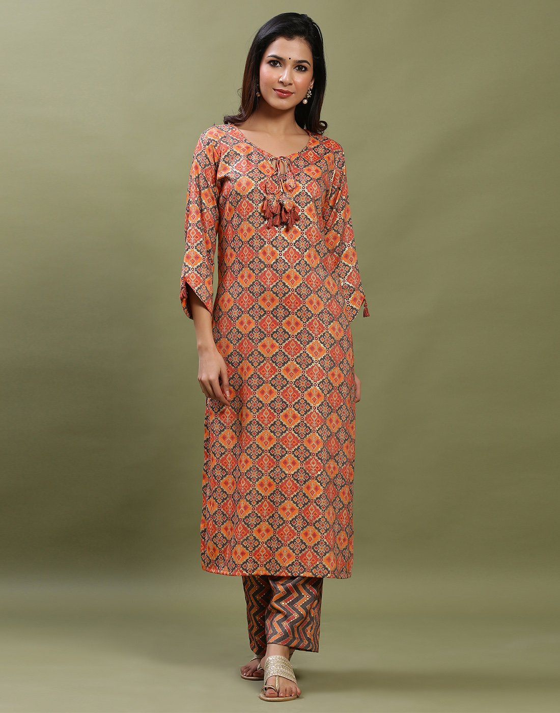 Printed Rayon Kurti With Pant