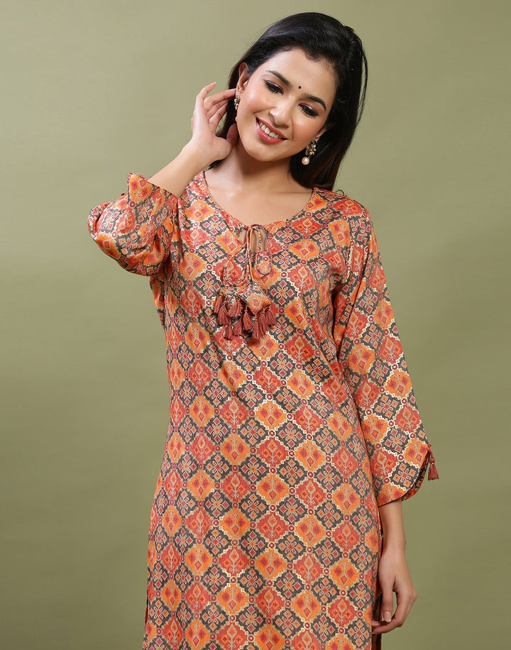 Printed Rayon Kurti With Pant