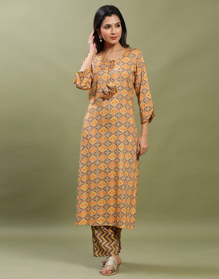 Printed Rayon Kurti With Pant
