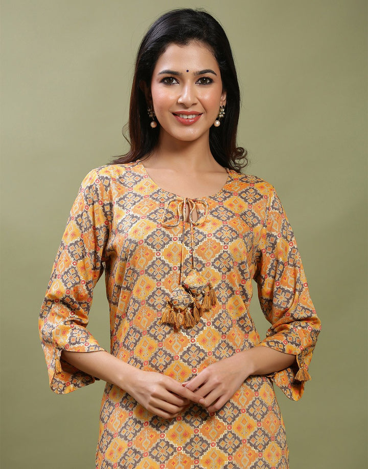 Printed Rayon Kurti With Pant