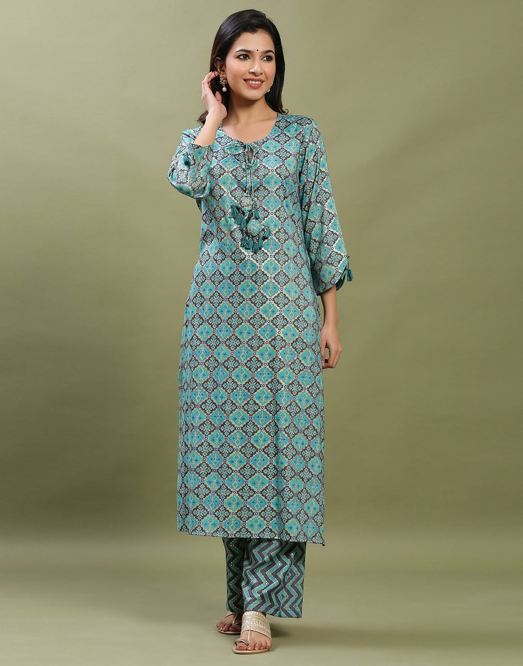 Printed Rayon Kurti With Pant