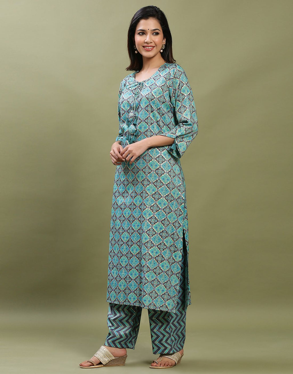 Printed Rayon Kurti With Pant
