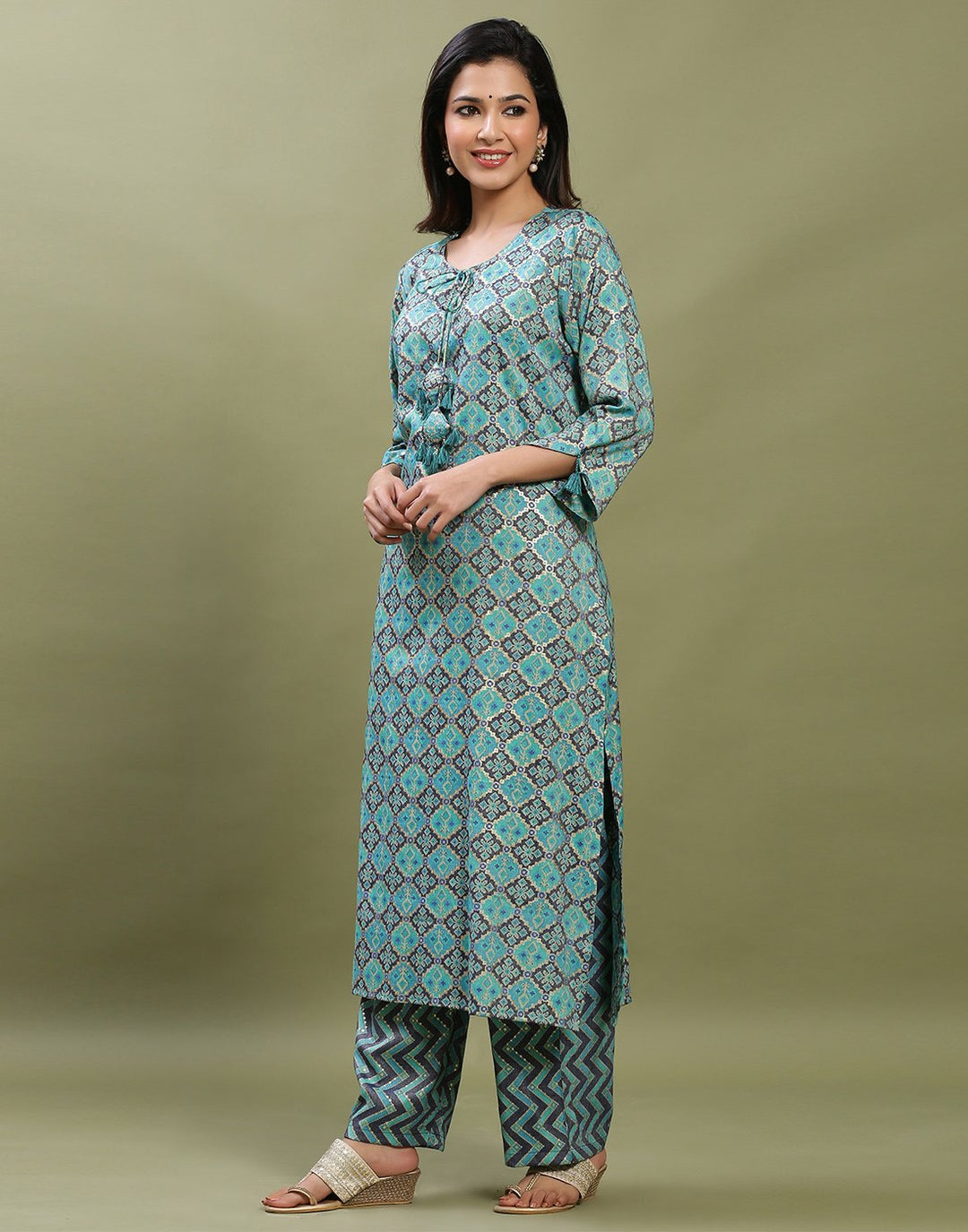 Printed Rayon Kurti With Pant