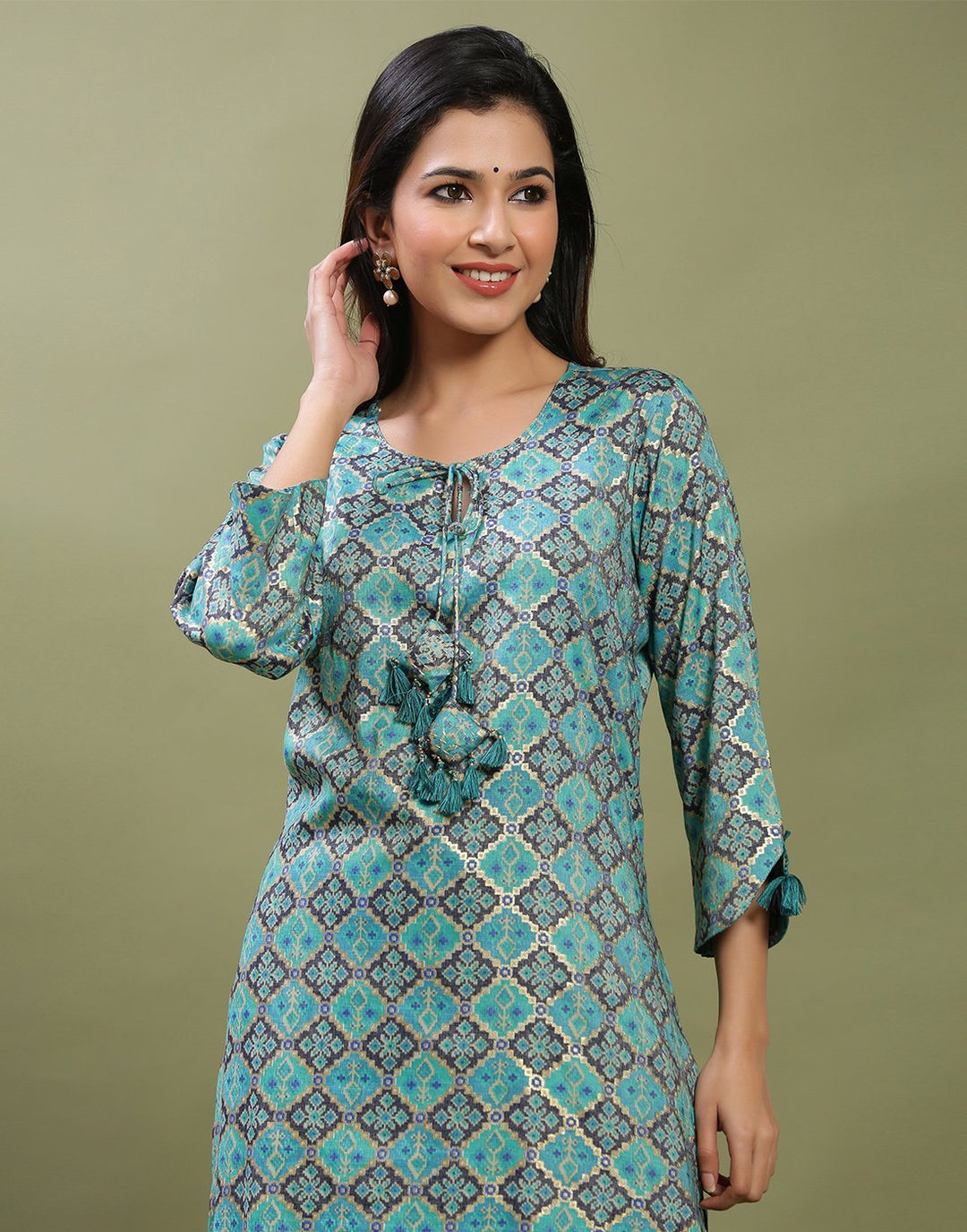 Printed Rayon Kurti With Pant