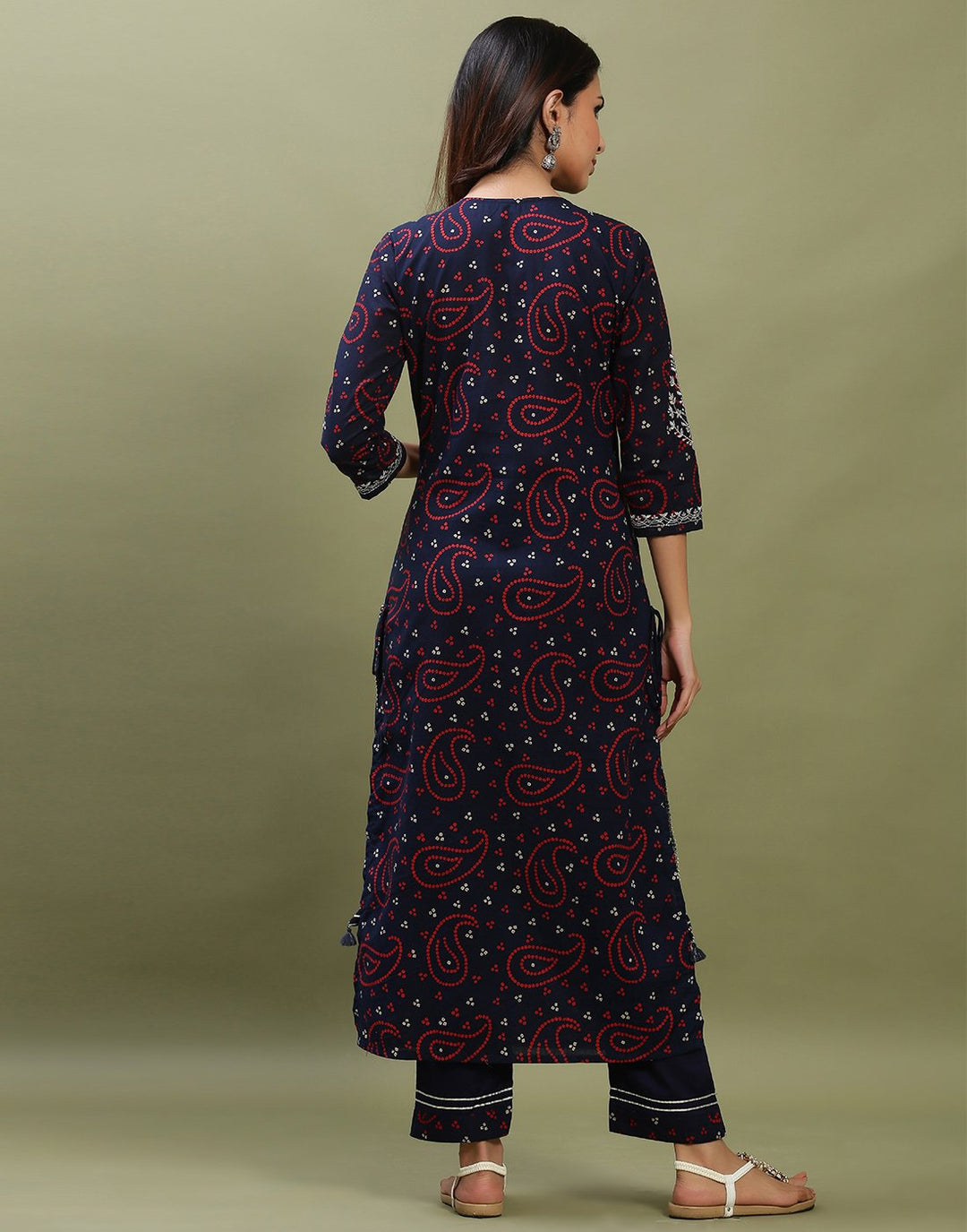 Embroidered Yoke Cotton Printed Kurti Pant Set