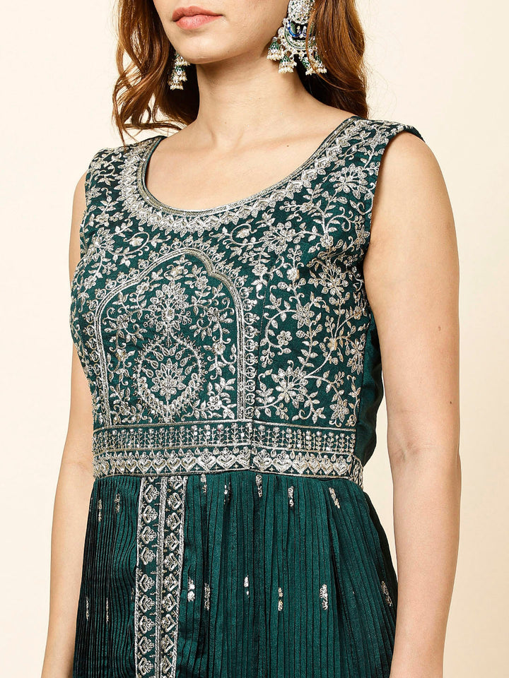 Zari Embroidered Handloom Kurta With Palazzo &amp; Dupatta