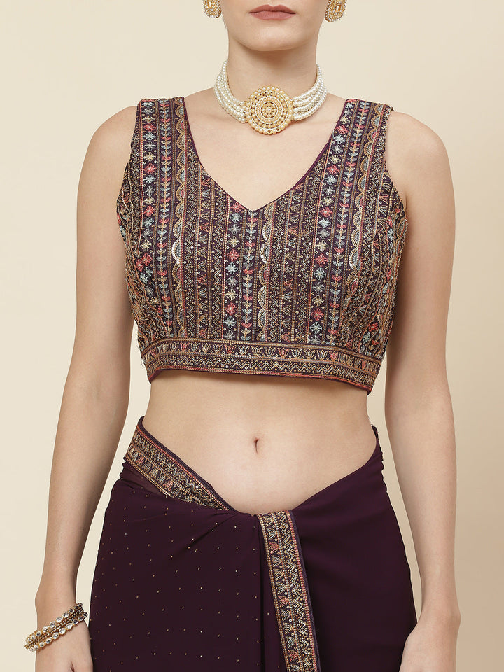 Embroidered Georgette Saree