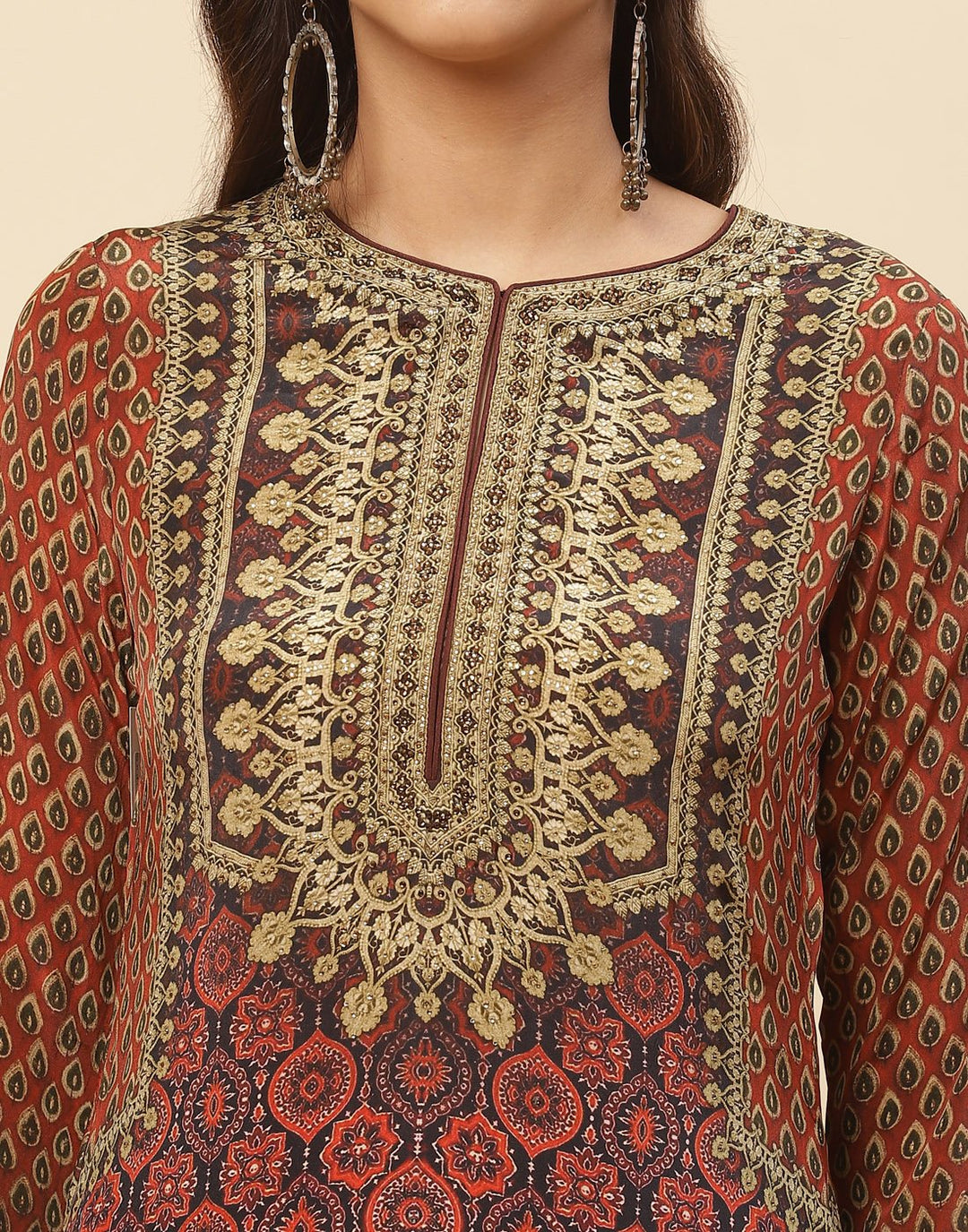 Digital Printed Crepe Salwar Kameez Stitched Suit With Georgette Dupatta