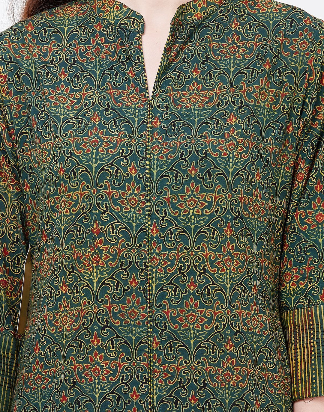 MBZ Meena Bazaar-Green Cotton Kurti